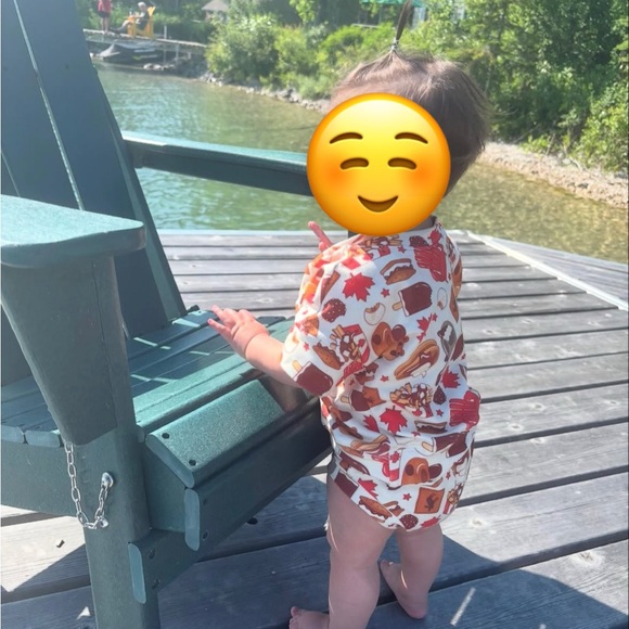 Dear Aspen Maple Leaf Snack Print Pajama Set - Picture 3 of 3